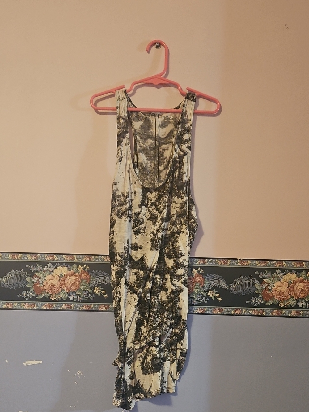a.n.a Black and White Tie-Dye Tank Top